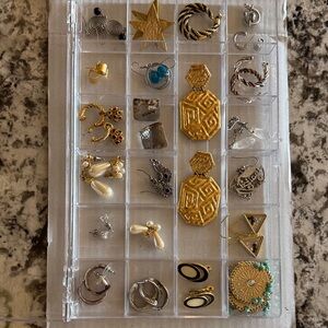 21 Assorted Gold and Silver Earring Sets
